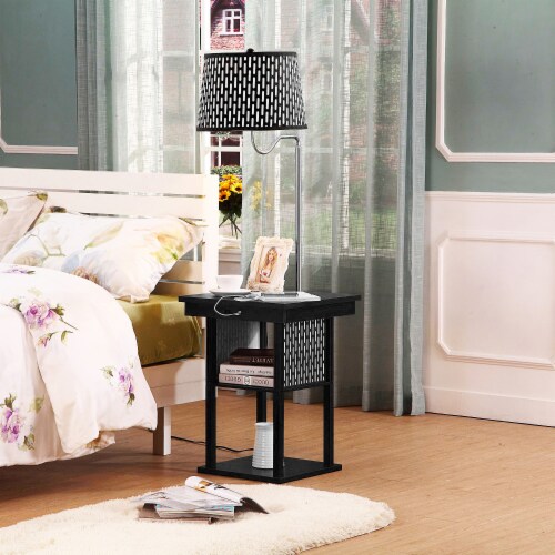 Nightstand built in shop lamp