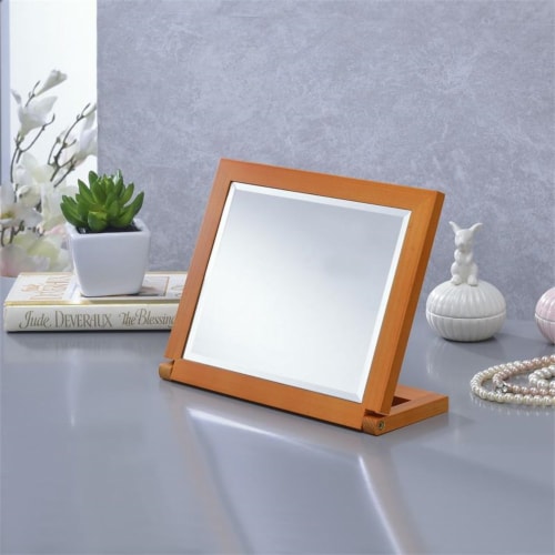 ORE International 8  Wood Adjustable Make-Up Mirror in Brown And Walnut Perspective: left