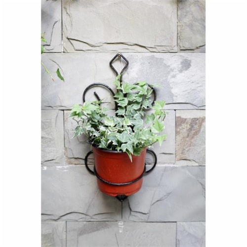 ORE International LB-1717 16 in. Single Pot Cast-Iron Crest Wall Planter Decor Perspective: left