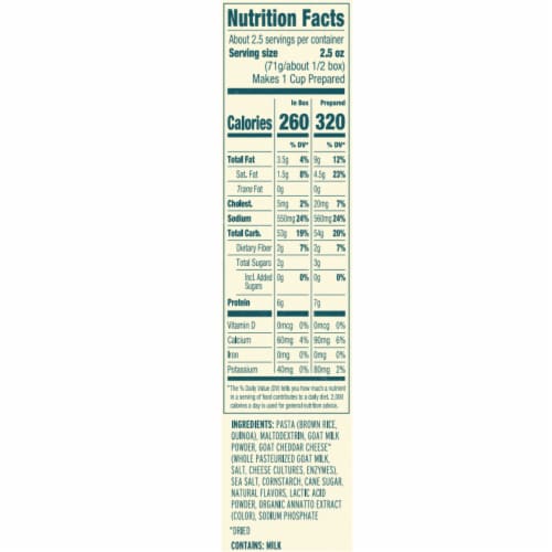 Funny Farm™ Gluten-Free Cheddar Macaroni and Goat Cheese Perspective: left