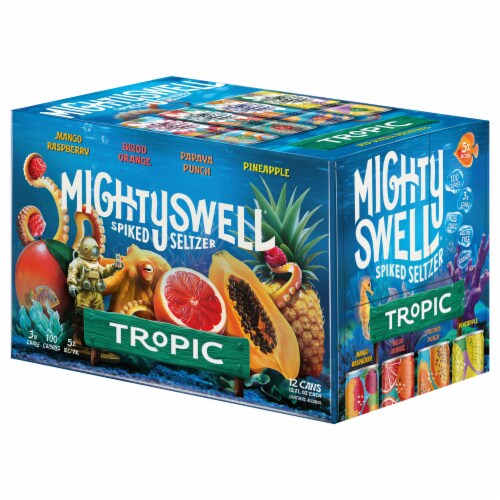 Mighty Swell Hard Seltzer Tropic 12pk Perspective: left