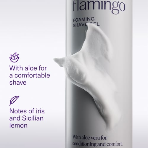 Flamingo Women's Foaming Shave Gel with Aloe Vera Perspective: left