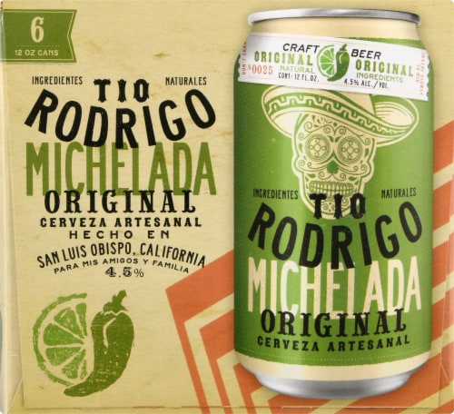 Tio Rodrigo Original Michelada Craft Beer Perspective: left