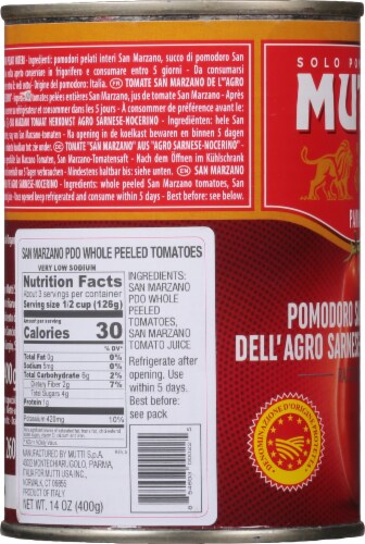 Mutti Whole Peeled Tomatoes Perspective: left