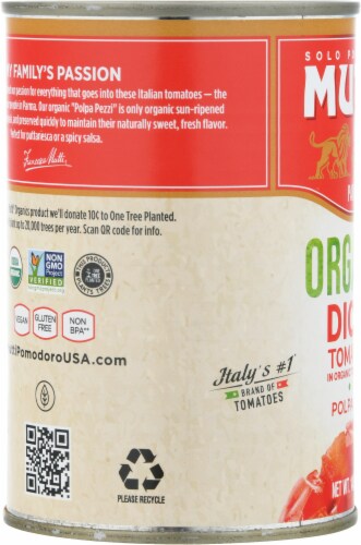 Mutti Organic Diced Tomatoes in Organic Tomato Puree Perspective: left