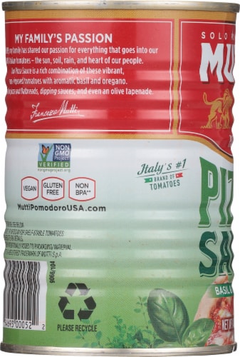 Mutti Basil & Oregano Pizza Sauce Perspective: left
