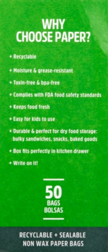 Lunchskins Recyclable + Sealable Paper Sandwich Bags Perspective: left