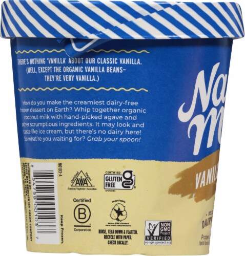 Nadamoo!® Dairy Free Organic Vanilla Bean Frozen Dessert Pint Perspective: left