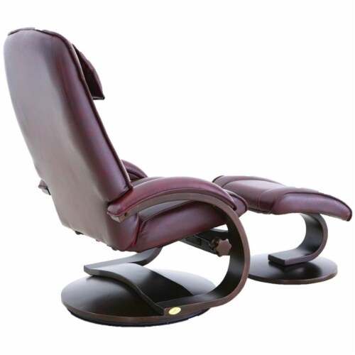 Relax-R BRAMPTON052009 Brampton Recliner & Ottoman, Merlot Burgundy Perspective: left