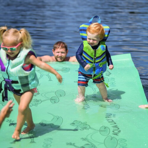 Aqua Lily Pad 18 Ft Water Mat Playground Floating Foam Pad for Lake, Yellow  