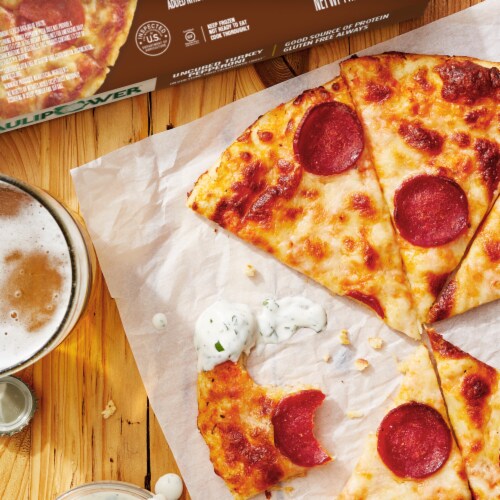 Caulipower® Uncured Turkey Pepperoni Stone-Fired Cauliflower Crust Pizza Perspective: left