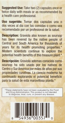 Bio Nutrition Graviola Vegetarian Capsules 1500mg Perspective: left