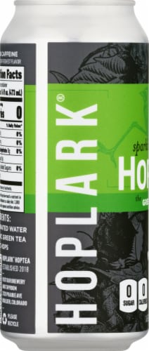 Hoplark HopTea Sparkling Green Tea Single Can Perspective: left
