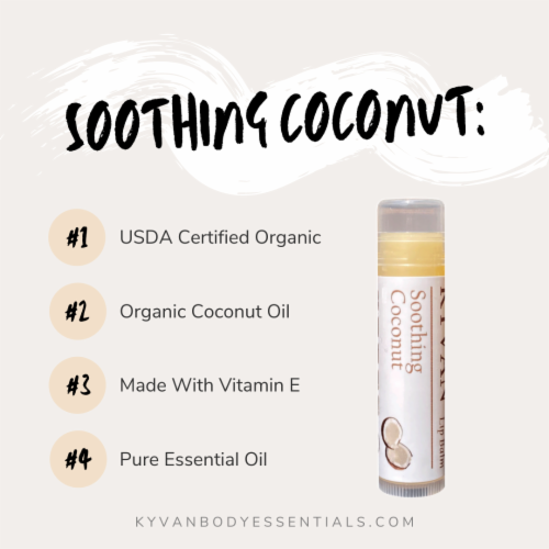 KYVAN Soothing Coconut Lip Balms - 3 Pack Perspective: left