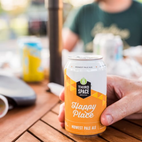 Third Space Brewing Happy Place Midwest Pale Ale Perspective: left