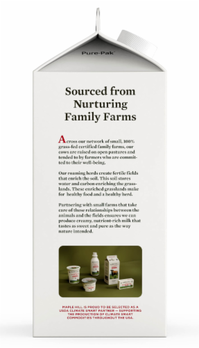 Maple Hill® Organic 100% Grassfed Whole Milk Perspective: left