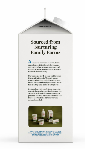 Maple Hill® Organic 100% Grassfed 2% Reduced Fat Milk Perspective: left