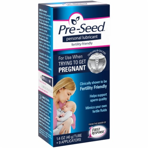 Pre-Seed Fertility-Friendly Personal Lubricant Perspective: left
