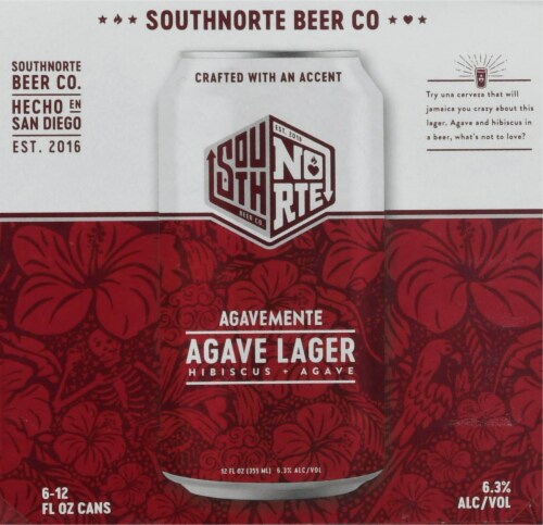 SouthNorte Beer Co Agavemente Hibiscus & Agave Lager Perspective: left