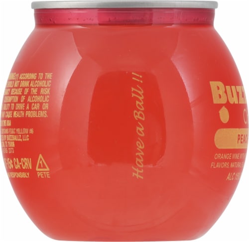 BuzzBallz Chillers Peach Chiller Ready to Drink Cocktail Single Can Perspective: left
