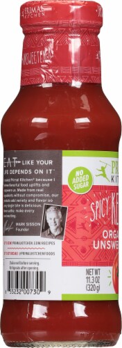 Primal Kitchen Organic Unsweetened Spicy Tomato Ketchup Perspective: left