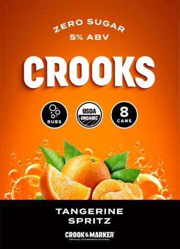 Crooks Tangerine Fizz Bubbles Canned Cocktails Perspective: left