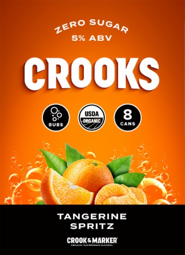 Crooks Tangerine Fizz Bubbles Canned Cocktails Perspective: left