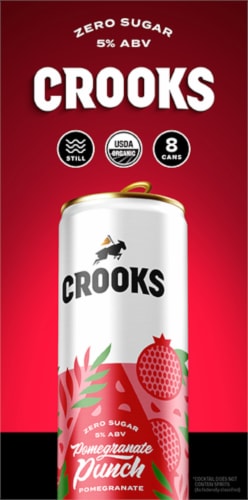 Crooks Pomegranate Punch Still Canned Cocktails Perspective: left