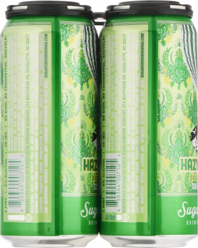 Sugar Creek Brewing Company Hazy Creek IPA Perspective: left