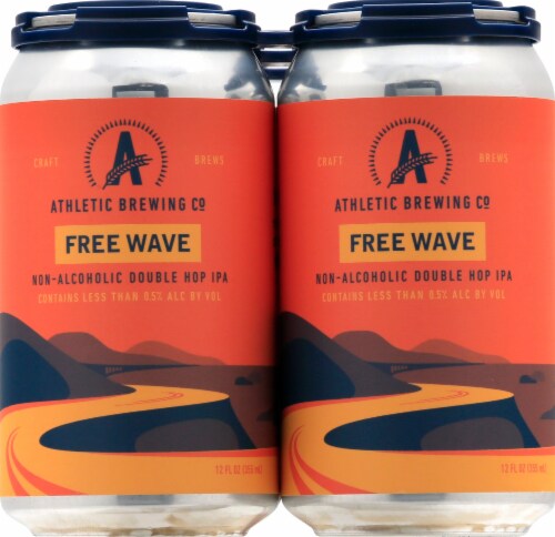 Athletic Brewing Co. Free Wave Non-Alcoholic Double Hop IPA Perspective: left