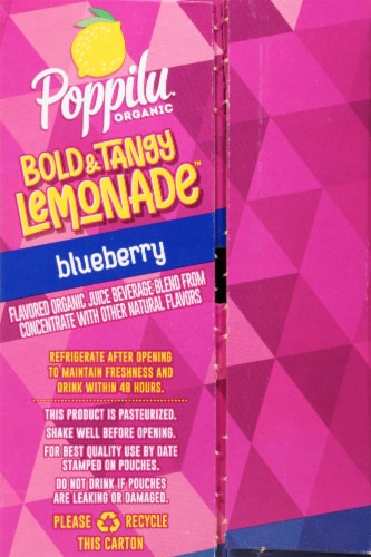 Poppilu® Blueberry Bold & Tangy Lemonade Pouch Perspective: left