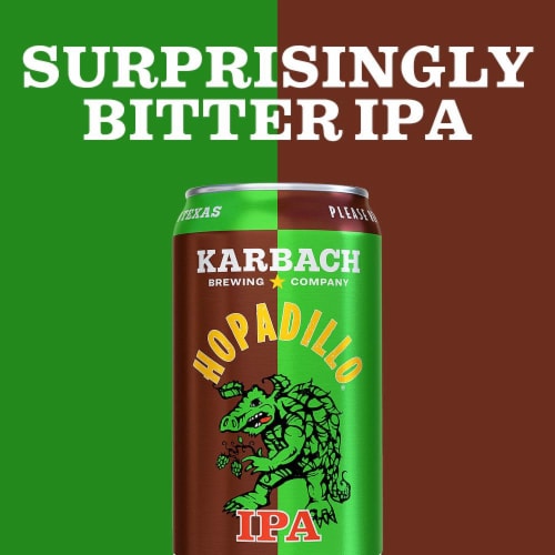 Karbach Hopadillo IPA Craft India Pale Ale Beer Perspective: left