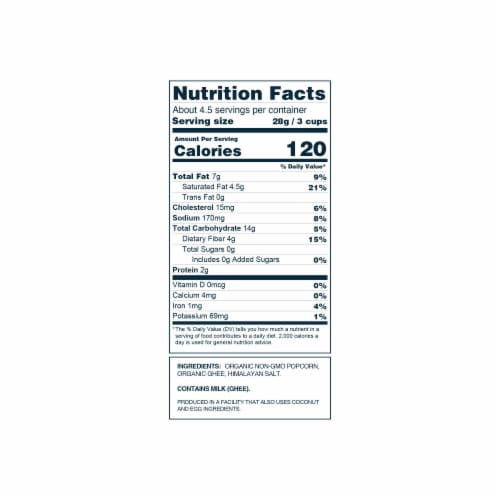 LesserEvil® Oh My Ghee Organic Gluten Free Popcorn Perspective: left