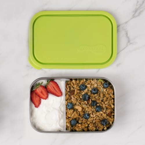 U-Konserve Divided Rectangle Stainless Steel Container - Lime Perspective: left
