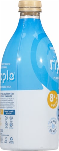 Ripple® Original Unsweetened Plant-Based Milk Perspective: left