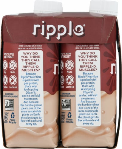 Ripple® Chocolate Plant Protein Shakes Perspective: left