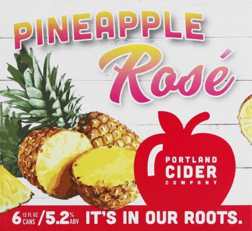 Portland Pineapple Rose Hard Apple Cider Perspective: left