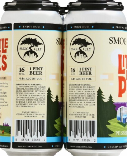 Smog City Brewing Little Bo Pills Pilsner Perspective: left