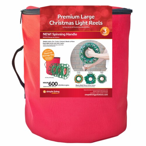 Simple Living Solutions® Large Assembled Christmas Light Reels Bag - Green Perspective: left