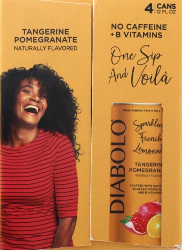 Diabolo Tangerine Pomegranate Sparkling French Lemonade Soda Bottles Perspective: left