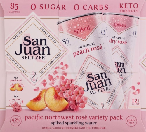 San Juan Seltzer Pacific Northwest Rose Spiked Sparkling Water Perspective: left
