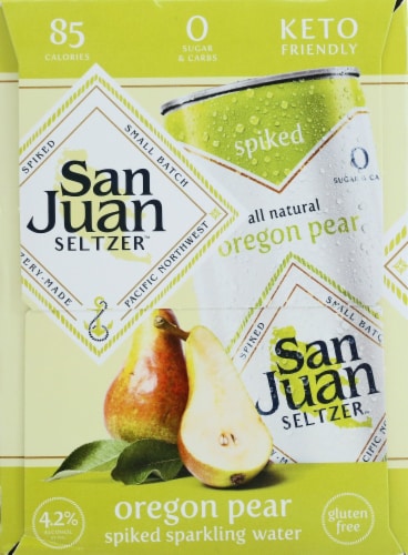 San Juan Oregon Pear Spiked Seltzer Perspective: left