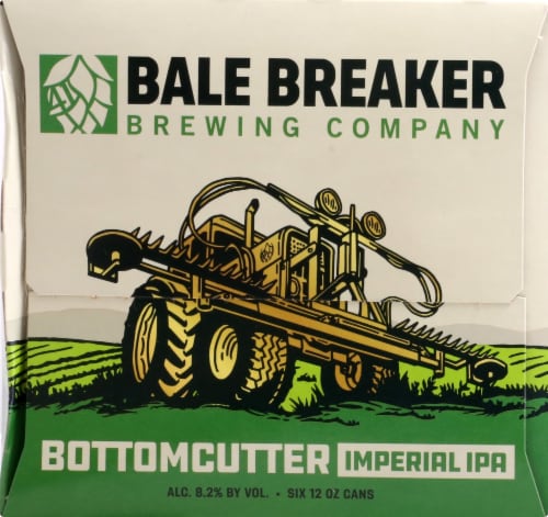 Bale Breaker Brewing Co. Bottomcutter Imperial IPA Beer Perspective: left