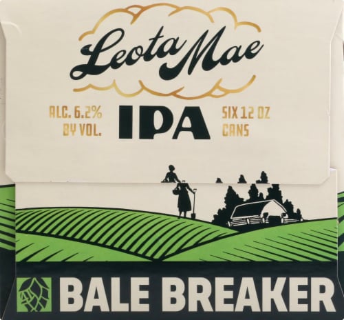 Bale Breaker Brewing Co. Leota Mae IPA Beer Perspective: left