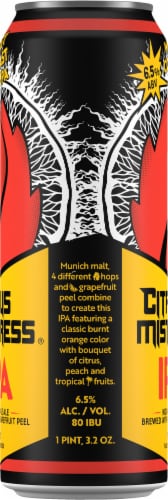 Hop Valley Brewing Company® Citrus Mistress® IPA Beer Single Can Perspective: left