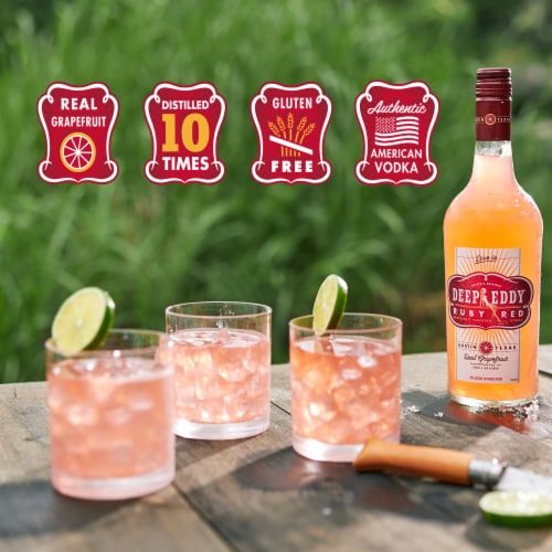 Deep Eddy Ruby Red Vodka Perspective: left