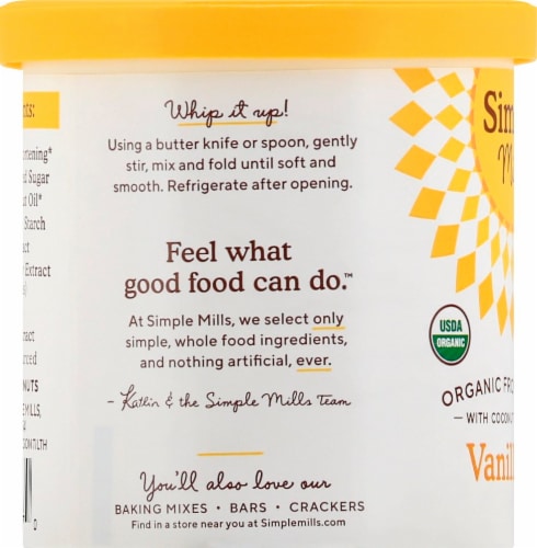 Simple Mills Organic Vanilla Coconut Oil Frosting Perspective: left