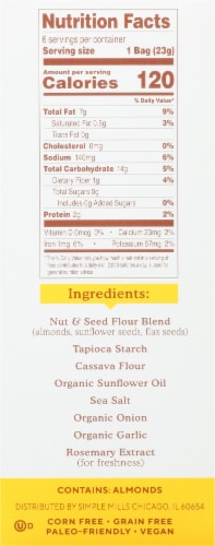 Simple Mills® Gluten Free Fine Ground Sea Salt Almond Flour Crackers Perspective: left