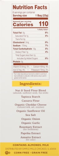 Simple Mills® Farmhouse Cheddar Almond Flour Crackers Snack Packs Perspective: left