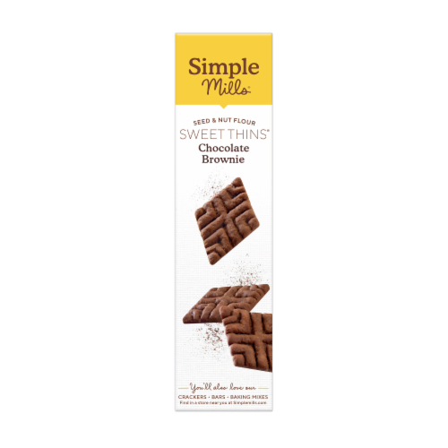 Simple Mills® Seed & Nut Flour Chocolate Brownie Sweet Thins® Cookies Perspective: left